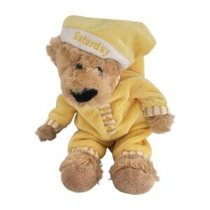 FAO Schwartz Sleepy Time Teddies Saturday Yellow Pajamas Plush Bear